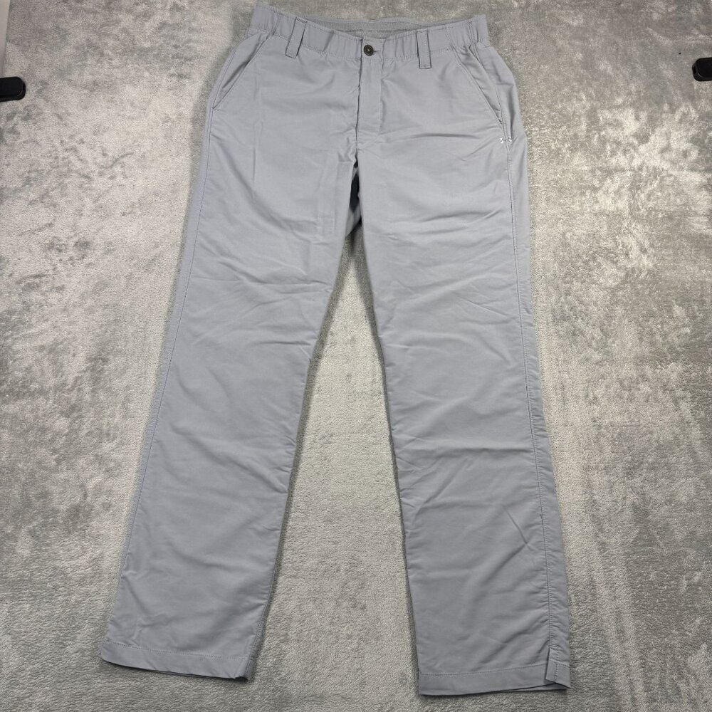 UNDER ARMOUR Golf Pants Mens Active Performance Stretch Gray Travel Slacks 34x32